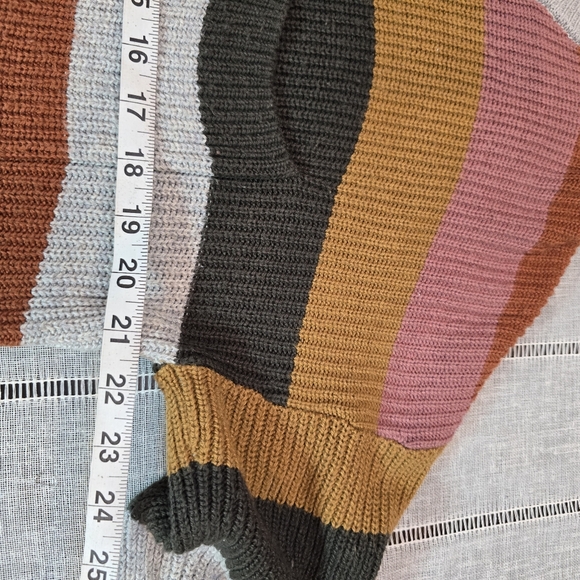 Madewell Thompson Striped Colorblock Crewneck Pocket Sweater Cotton Cozy  Medium - Picture 7 of 11